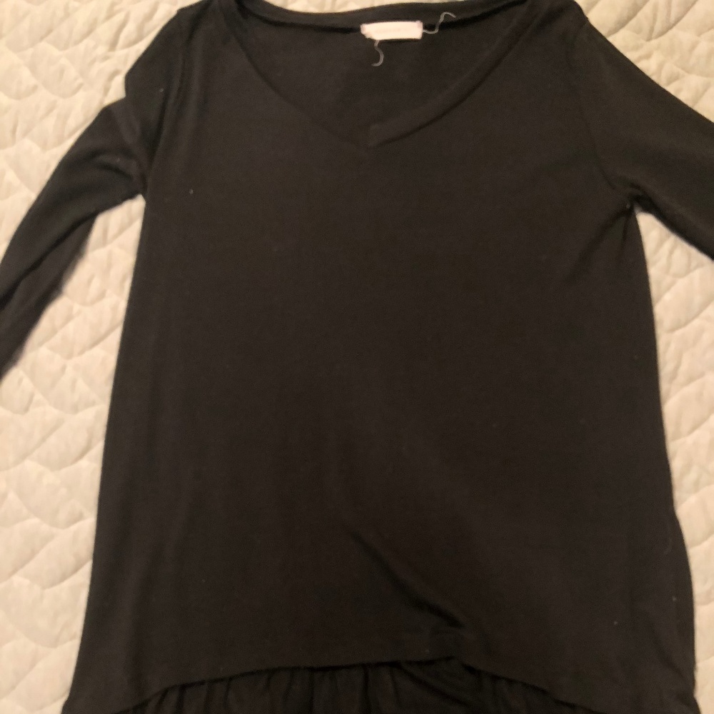 Black Sweater with Lace Detail